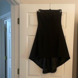 Black Strapless High Low Dress